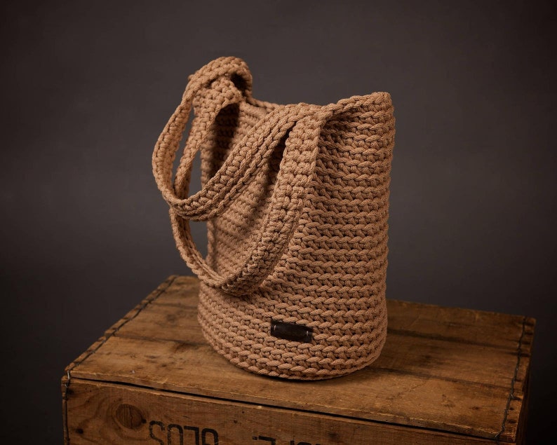 crochet bag PATTERN, SIMPLE Crochet Tote Pattern, Beach Bag Pattern pdf, Market Tote Bag image 1
