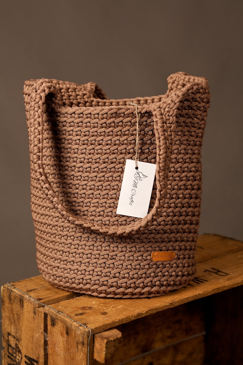 crochet bag PATTERN, SIMPLE Crochet Tote Pattern, Beach Bag Pattern pdf, Market Tote Bag image 3