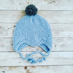 Baby bonnet, newborn bonnet,  baby spring bonnet, knit newborn hat, chunky knit bonnet, knitted baby hat, infant hat, earflap hat, baby gift