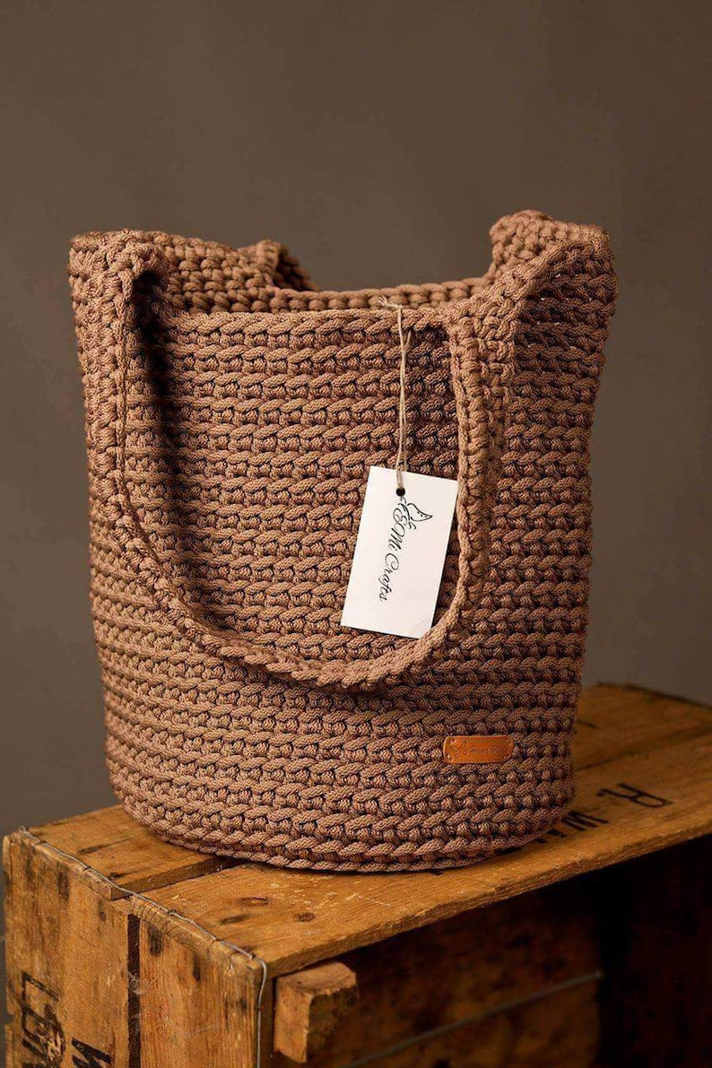 crochet bag PATTERN, SIMPLE Crochet Tote Pattern, Beach Bag Pattern pdf, Market Tote Bag image 8