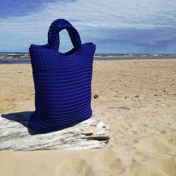 Gehaakte handtas, grote tote tas, casual shopper, zomertas, touwtas, gehaakte portemonnee, handgemaakte gehaakte tas, cadeau voor haar, gehaakte tote tas