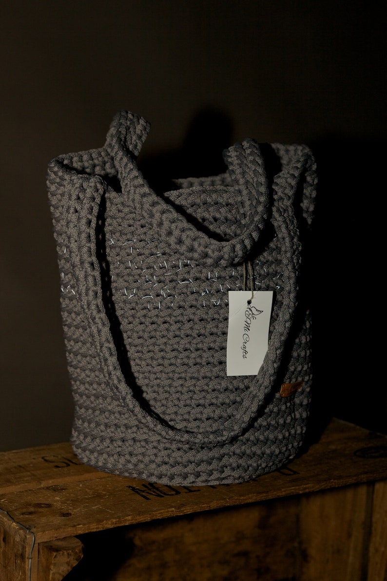 crochet bag PATTERN, SIMPLE Crochet Tote Pattern, Beach Bag Pattern pdf, Market Tote Bag image 5
