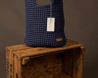 Gehäkelte Tasche, Strickhandtasche, Sommertasche, Shopper, marine Tasche, gehäkelte Geldbörse, Wickeltasche, Geschenk für Sie