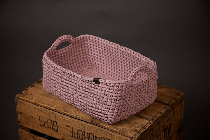 Large Storage Basket Crochet Rope Basket Handmade Rope Etsy