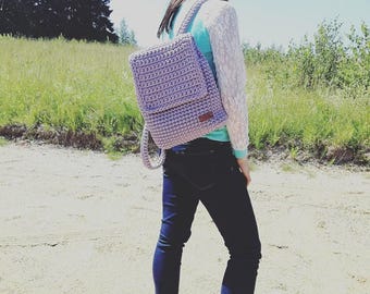 Crochet backpack, crochet rope bag, handmade backpack, women’s rucksack, knitted backpack, summer backpack,  gift for her, backpack purse