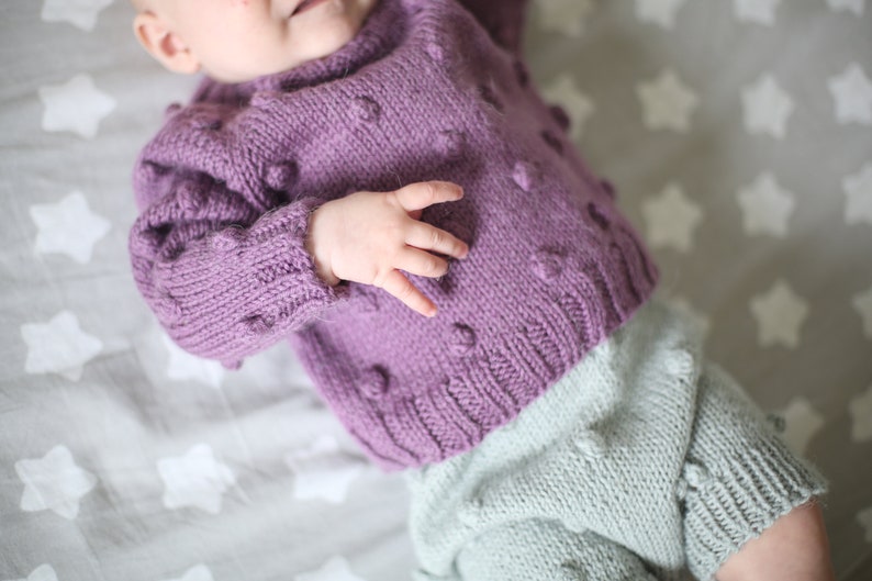alpaca wool baby sweater, handknit baby sweater, wool sweater for baby girl, baby girl wear, first clothes image 2
