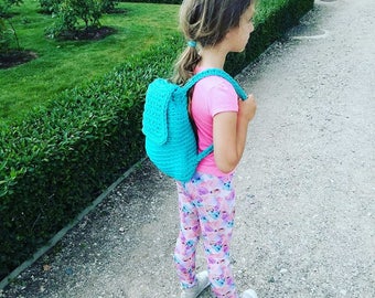 girl backpack, crochet backpack, handmade rucksack, knit girl's backpack, girl's bags, knitted backpack, gift for girl, small backpack