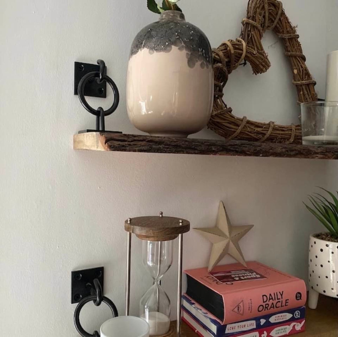 Rustic Steel Unique Black Floating Shelf Brackets 2 X 2 Etsy