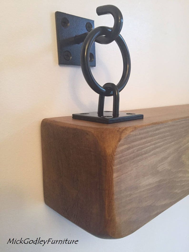 Rustic Steel Unique Black Floating Shelf Brackets 2 X 2 Etsy