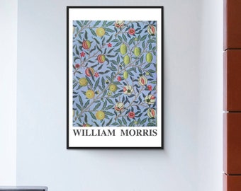 Pomegranate and Various Fruits Pattern by William Morris - Poster Print