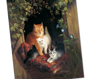 Cat with Kittens Poster Print