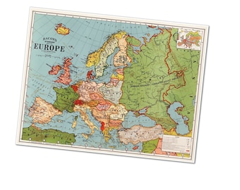 Bacon's standard map of Europe by George Washington Bacon (1830–1922) Vintage Poster Print