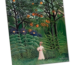 Woman Walking in an Exotic Forest by Henri Rousseau Poster Print