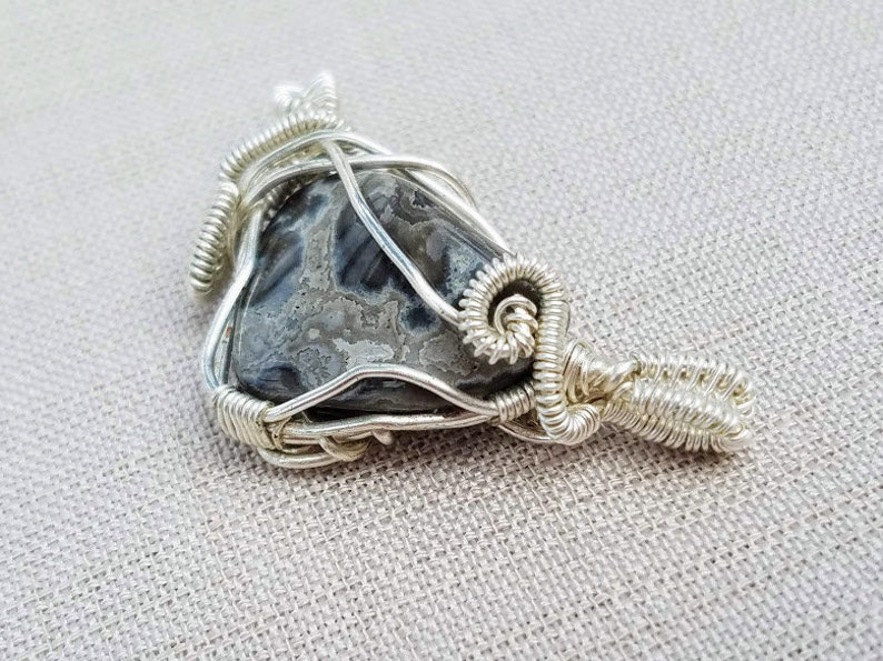 Double sided. Wire Wrapped Pendant with Jasper Stone