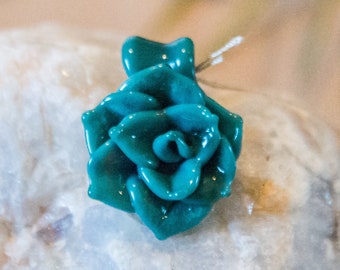 Turquoise Glass Succulent Pendant