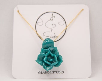 Turquoise Glass Succulent Pendant