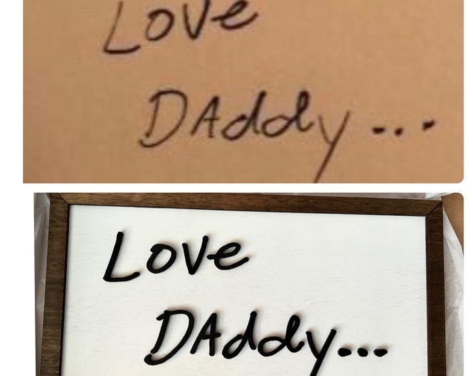 Capture Dad’s Handwriting – Custom Gift from His Notes or Cards | Order Now for Fast Delivery