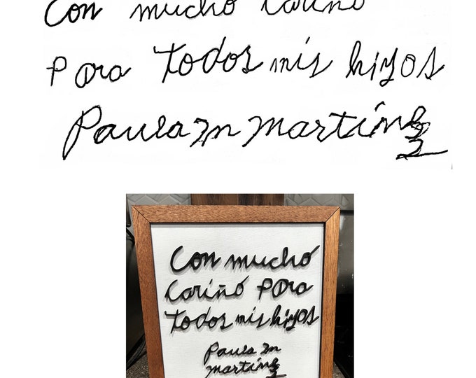 Handwritten Memorial Service Gift - Personalized for Any Occasion - Includes Easel and White Gift Box order -  Order now for Father’s Day
