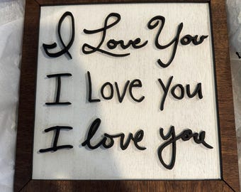 Custom Handwriting Wood Frame - Personalized Keepsake Gift