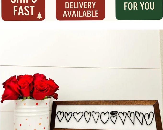 Custom Heart Frame with Loved One’s Handwriting | Personalized Wood Gift | Order Now for Christmas Delivery