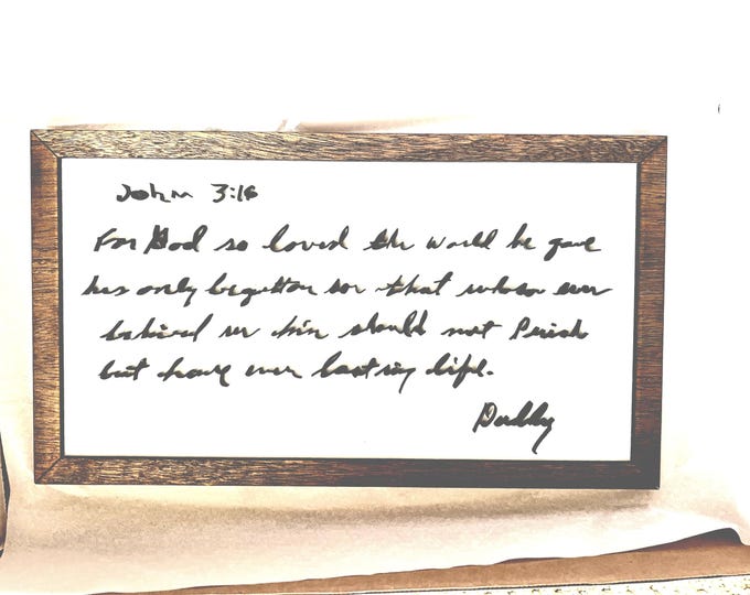 Personalized Wooden Frame: Handwritten Bible Psalms Artwork, Perfect Gift for Loved Ones - Order Now for Mother’s Day