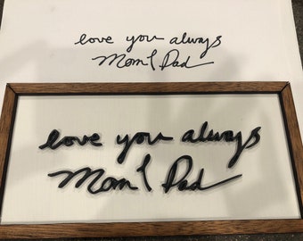 Custom 3D Wood Handwriting Sign – Personalized Memorial Gift