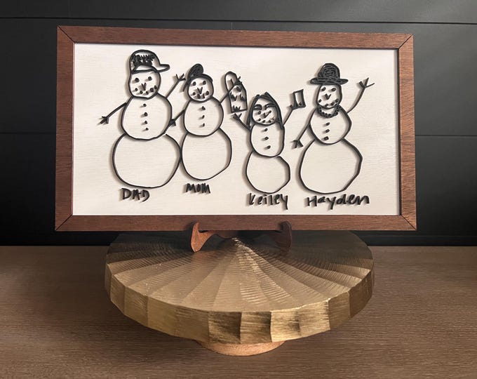 Children’s drawing or artwork into memorable keepsake with our custom wood frames for loved ones. Order now for Father’s Day