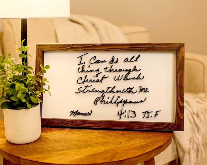 Personalized Bible Verse Frame | Handwritten Psalms Artwork on Wood | Faith Gift for Loved Ones.  Order now for Christmas Delivery!