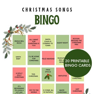 Karty bingo muzyczne świąteczne