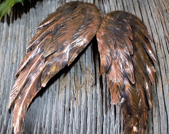 Copper Angel Wings Christmas Ornament