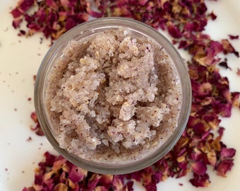 Rose and Oat Salt Scrub | Gift Idea | Gentle Exfoliation | Self Care | Essential Oil Free