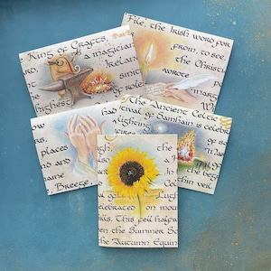 Paquete mixto de tarjetas de la antigua Irlanda, 5 tarjetas de felicitación en blanco, hechas en Irlanda