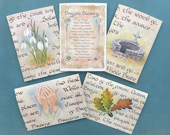 Mixed Brigid Card Pack 2, 5 Blank Greeting Cards, Made in Ireland