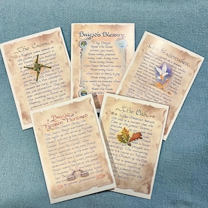 Special St. Brigid’s Day Edition for Brigid 1500 #2, greeting card five pack. Hand calligraphy and illumination, entirely made in Ireland