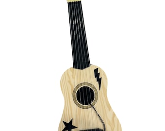 Guitarra infantil personalizada • Guitarra de juguete con nombre personalizado • Regalo de cumpleaños • Regalo musical para niños pequeños • Regalo de estrella de rock personalizado para niños • Regalo para amantes de la música