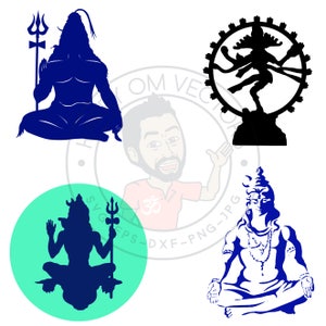 Lord Shiva Vector, SVG DXF For Silhouette Cameo Or Cricut, Dancing Shiva, Shivarati, Hinduism, Indian God, Yoga, moksha, Deity Illustration