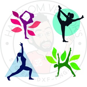 Standing yoga poses Vectors, SVG DXF For Silhouette Cameo Or Cricut, Natarajasana Illustration, warrior pose clipart