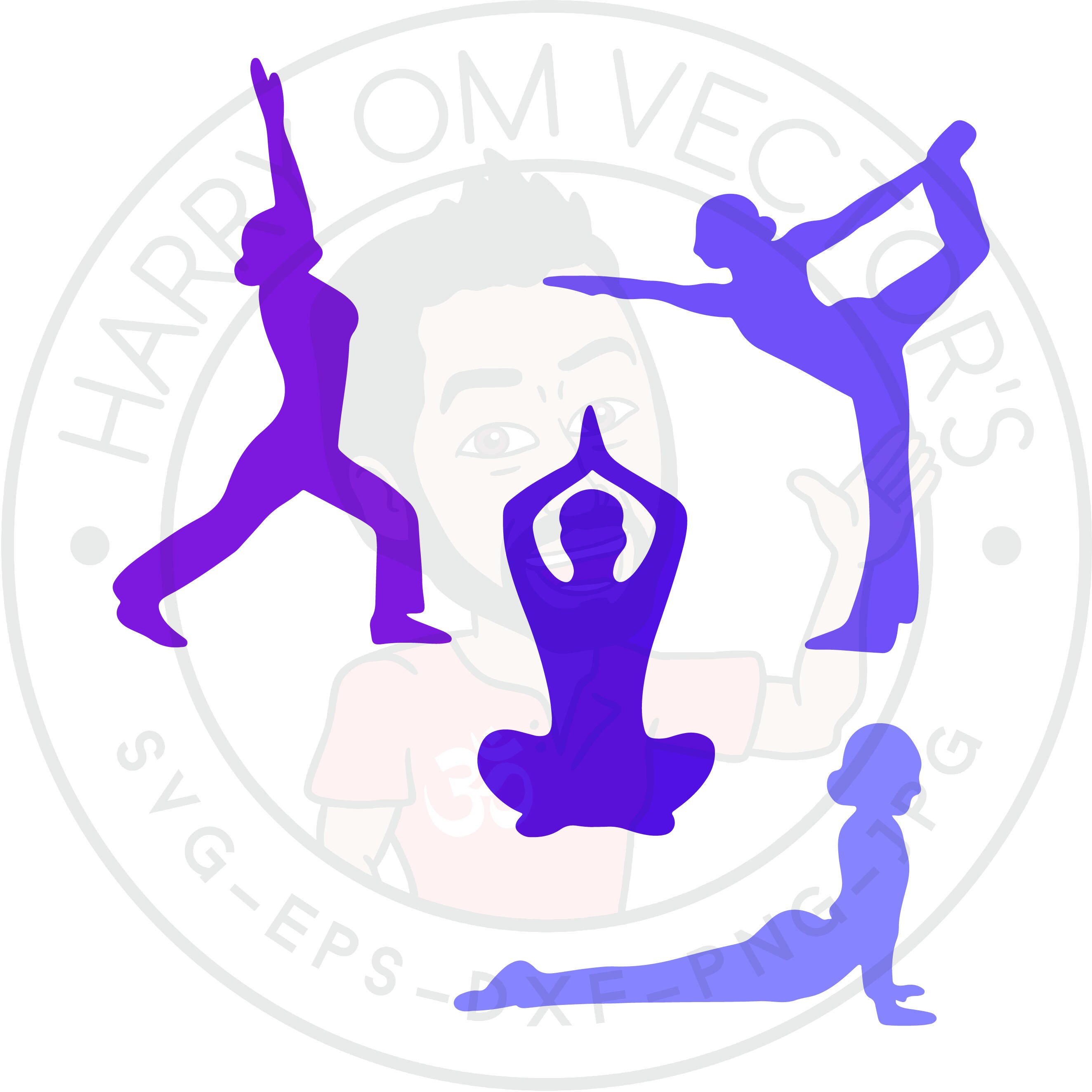 Yoga Silhouettes Vectors SVG DXF For Silhouette Cameo Or ...