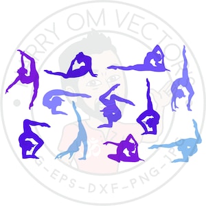 asana, ashtanga, meditation silhouettes, acroyoga, Yoga Silhouettes vectors, SVG, DXF for Silhouette Cameo or Cricut, Illustration, Clipart