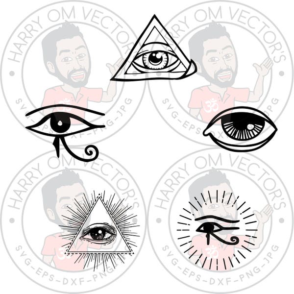 Eye Vector, SVG DXF For Silhouette Cameo Or Cricut, Esoteric Eye, Egyptian eye, All Seeing Eye, Inner Eye, Eye of Horus, Eye of Providence