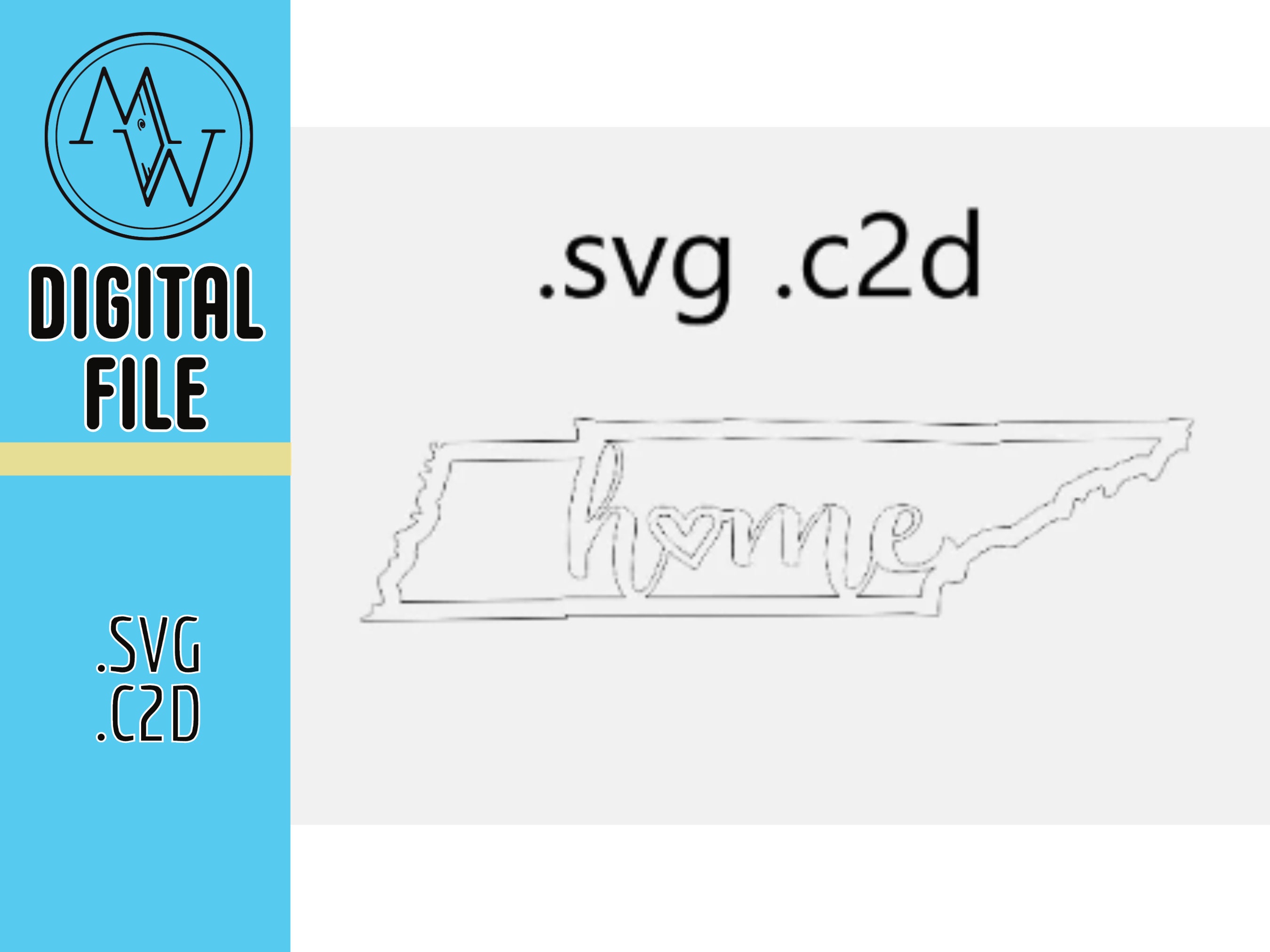 Tennessee State Cut Out With the Word Home Wall Decor Art Etsy