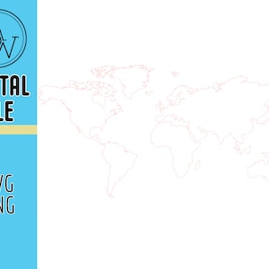 World Map SVG Cut File | CNC, Laser, Silhouette (Digital Download)