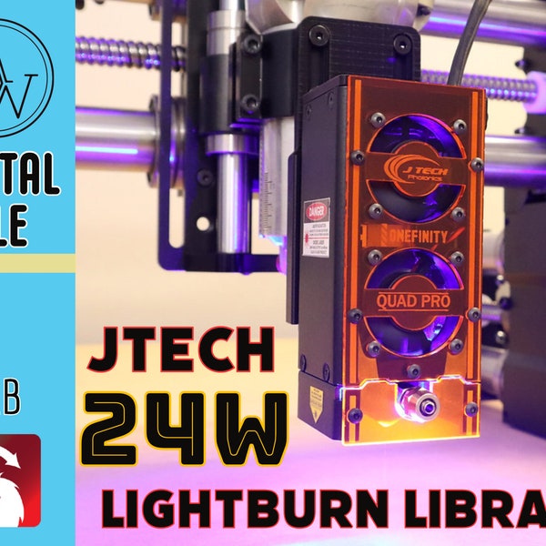 Jtech 24w Laser Lightburn Cut Library 24w All the settings already premade for you! No more guessing! One click download.  Easy to import!