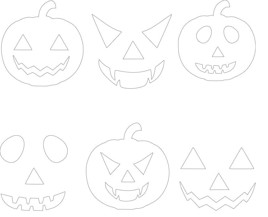 Pumpkin Face SVG Jack O Lantern Faces PNG Bundle Cute | Etsy