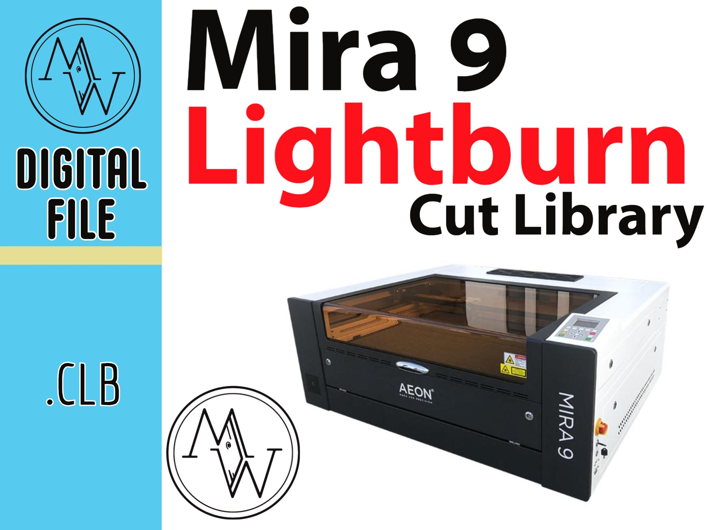 Aeon Laser Mira 9 90w Lightburn Cut Library All the Settings Etsy