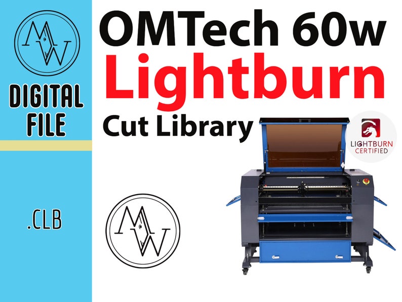 OMTech 60w CO2 Laser Lightburn Cut Library All the settings already premade for you No more guessing One click download. Easy to import image 1