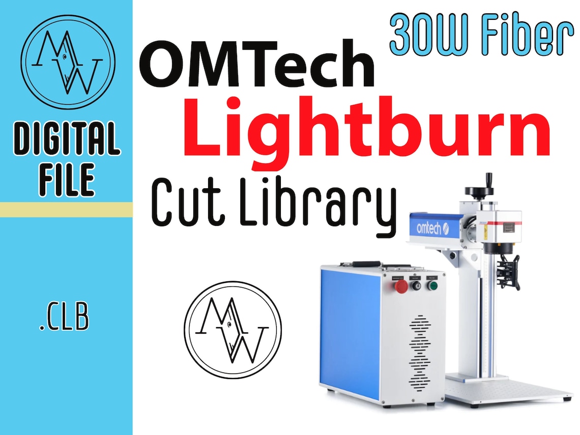 Omtech 30w FIBER Laser Lightburn Cut Library All the Settings Etsy