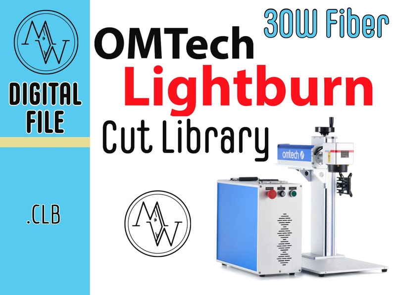 OMTech 30w FIBER Laser Lightburn Cut Library All the settings already premade for you No guessing One click download. Easy to import image 1