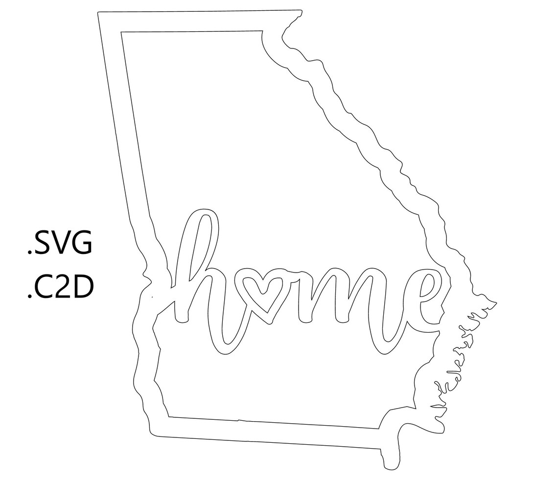State Cut Out With the Word Home Wall Decor Art SVG Etsy