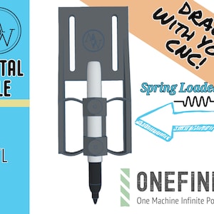 Onefinity CNC Pen, Pencil, Or Marker Holder. Turn Your cnc Into A HUGE Drawing / Plotter Machine! Create Awesome Artwork Easily! Digital STL